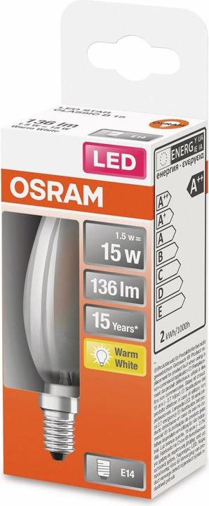 Produktbild Osram Led Retrofit Classic B (E14, 1.50 W, 136 lm, 6 x, F)