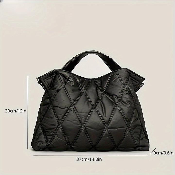 Immagine prodotto Only-Bags.Store Tote bag trapuntata in puffer di tendenza, borsa a tracolla in nylon a rombi, borsa morbida e