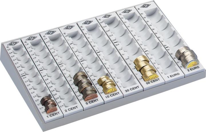 Produktbild Wedo Zählbrett mit 8 losen Münzrillen, lichtgrau (Münzzähler)