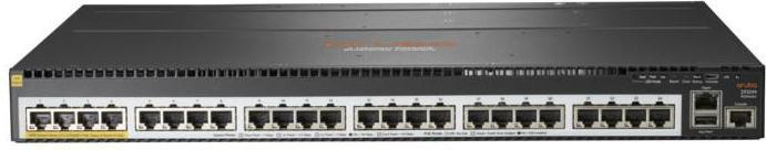 Produktbild HPE E Aruba Switch 1 Slot, PoE, Layer 3, 10 Chassis Backplane Stacking, Static, RI (24 Ports)