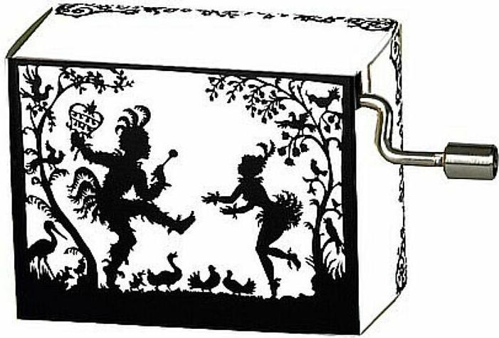 Produktbild Fridolin Spieluhr. Art&Music - Scherenschnitt Papageno und P