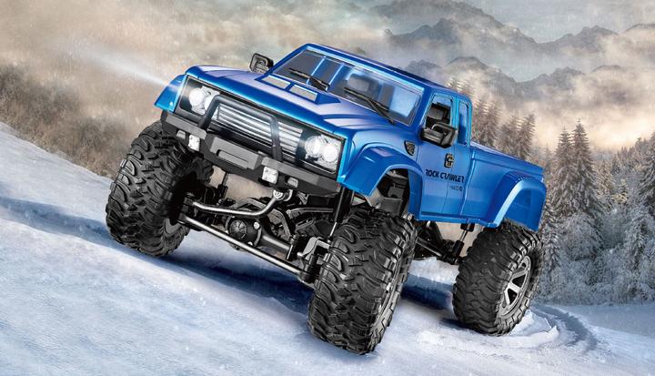 Actual product image Amewi RC AMX Pickup Truck FPV RTR blue with wheels & chains 4WD (RTR Ready-to-Run)