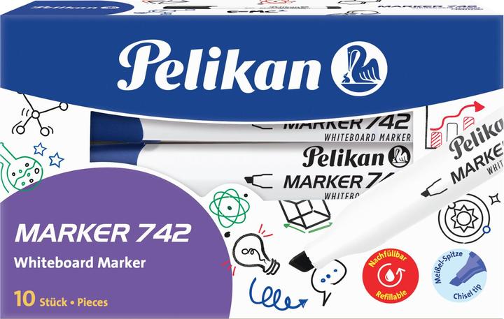 Produktbild Pelikan 742 Marker (e) Meissel (Blau, 1 mm, 10 x)