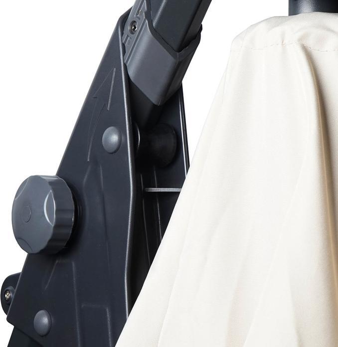 Actual product image Swisshandel24 Deluxe Traffic Light Umbrella, Parasol, Ø 3m cream-white with stand - 19612