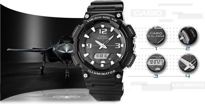 Actual product image Casio WATCH MEN AQ-S810W 1AV (zd044h) - SOLAR CAMERAS