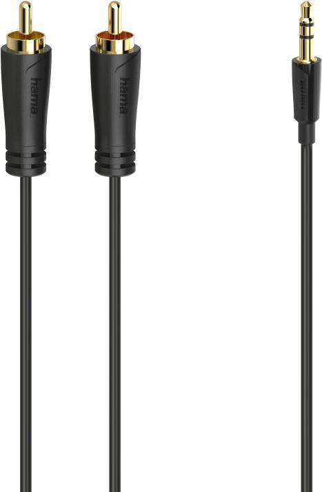 Image du produit Hama Câble audio, 3,5 mm jack mâle - 2 RCA mâles, stéréo, doré, 3,0 m (3 m, RCA)