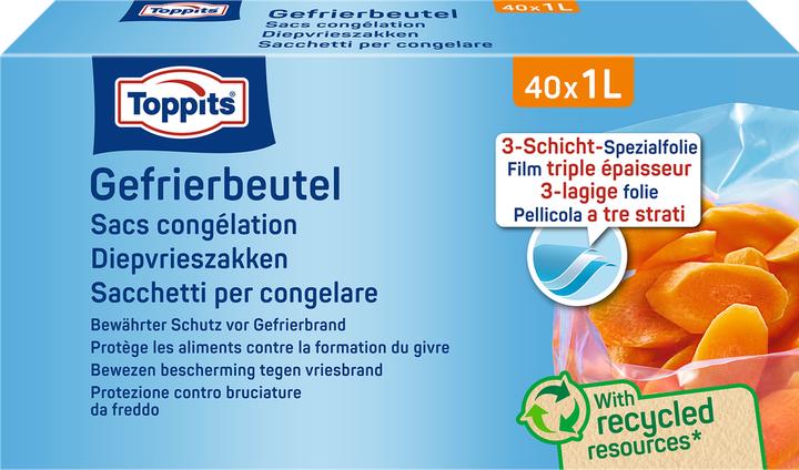 Actual product image Toppits Freezer bags 1 litre 40 pieces (40 x)