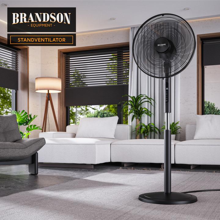 Produktbild Brandson Standventilator, Fernbedienung, DC, leise, energiesparend, Oszillation, Timer, 43 cm Ø, 12 Stufen (59 dB)