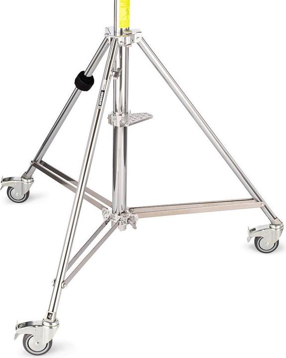 Produktbild Avenger 3-Section High Wind-Up Stativ, kurze Basis, mit Bremsrollen (296 cm, 30 kg)