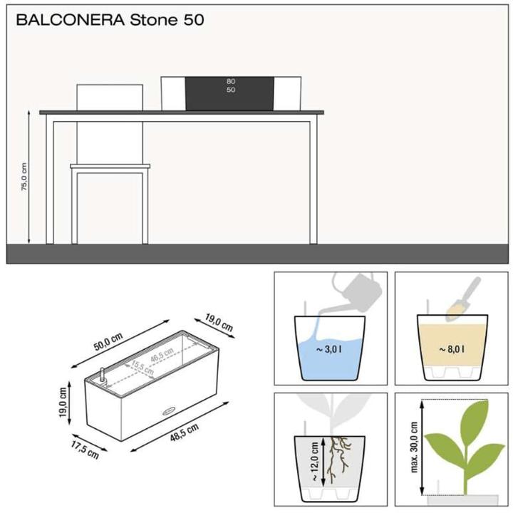 Actual product image Lechuza Balconera Stone (19 cm)