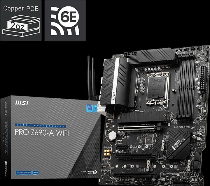 Produktbild MSI PRO Z690-A Wifi Z690 (LGA 1700, Intel Z690 (DDR5), ATX)
