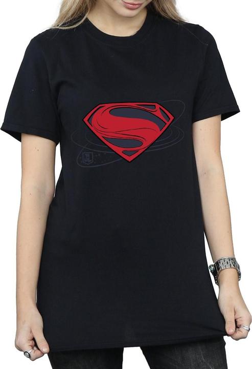 Actual product image Womens/Ladies Justice League Movie Superman Logo Cotton Boyfriend T-Shirt (M)