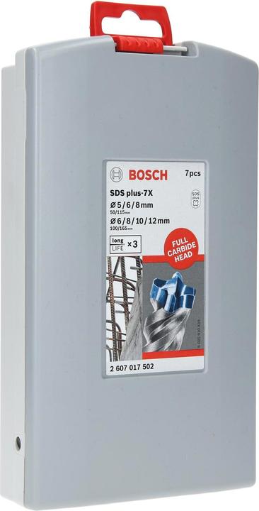 Image du produit Bosch Professional Zubehör Jeu de forets SDS Plus 7X (5.0 mm, 6.0 mm, Ø 8.0 mm, 12.0 mm, 10.0 mm)