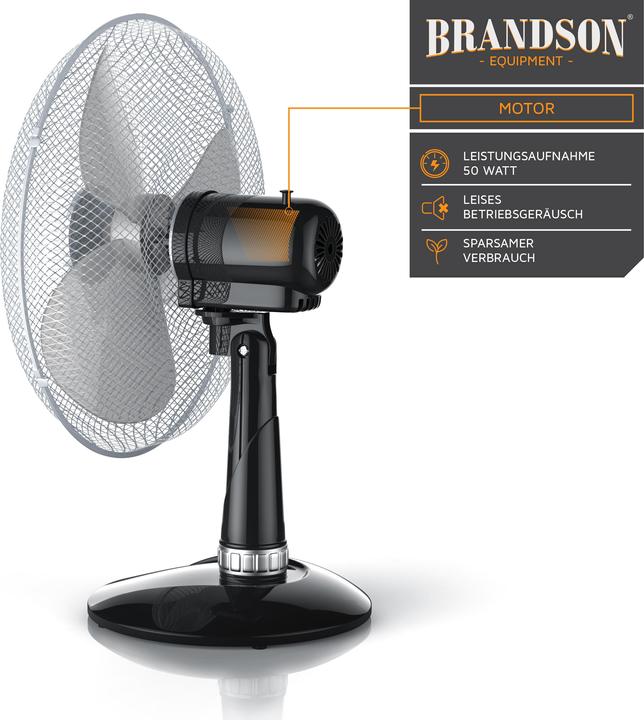 Image du produit Brandson Ventilateur de table, 42 cm Ø, angle d'inclinaison 30°, oscillation env. 85°, ventilateur 50W (54 dB)