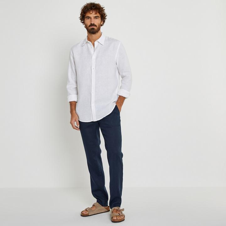 Image du produit La Redoute Collections Chemise droite en lin Signature à manches longues (M)