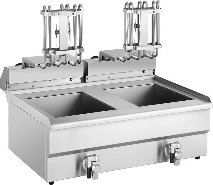 Produktbild Royal Catering Fritteuse Starkstrom Doppel Edelstahl Fritteuse Kaltzonen 6000 Watt 2 x 16 l (EU-Stecker)