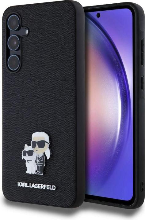 Actual product image Karl Lagerfeld KLHCSA55SAKCNPK A55 A556 hardcase czarny/black Saffiano Karl&Choupette Pin (Samsung Galaxy A55)