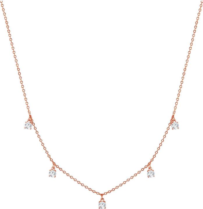 Produktbild Glanzstücke München Damen 5 Zirkonia-Steinchen Sterling Silber Zirkonia roségold 40,0 cm Basiskette + 5,0 cm Verlängerun (925er Silber, 40 - 45 cm)