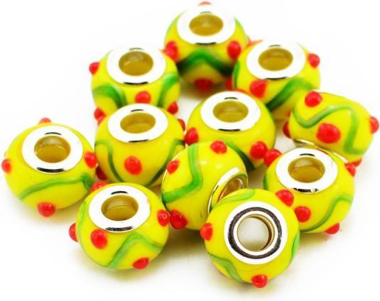 Image du produit Hermex Verre Bead argenté 925 - Jaune argenté (Alliage métallique et verre)
