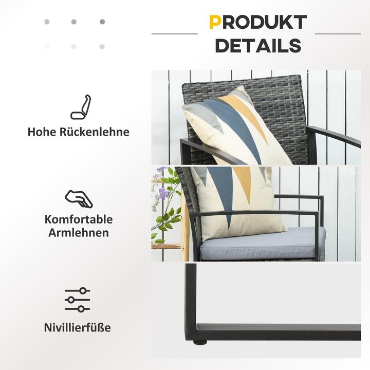 Produktbild Outsunny Polyrattan Sitzgruppe als 5-tlg. Set