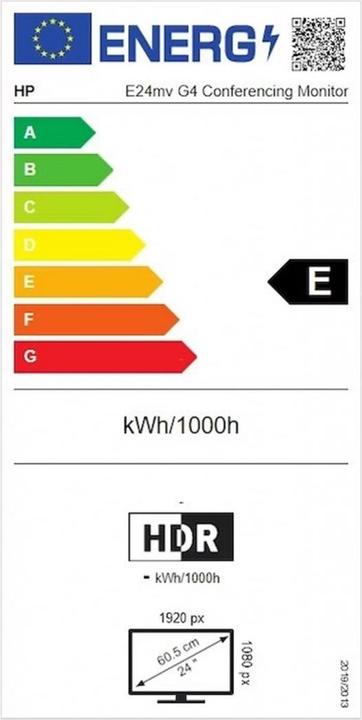 Energie-Label HP E24mv G4 (1920 x 1080 Pixel, 23.80")