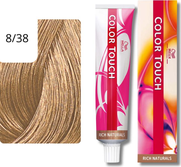 Actual product image Wella Colour Touch Rich Naturals (8/38 light blonde gold pearl)