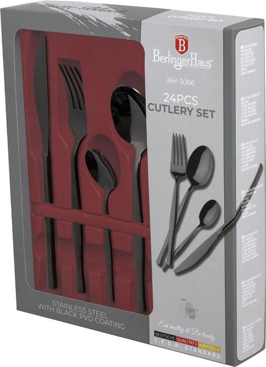 Immagine prodotto BerlingerHaus Haus 24-teiliges Besteck-Set Matte Black Collection (24 Pezzo/i, Set di posate)