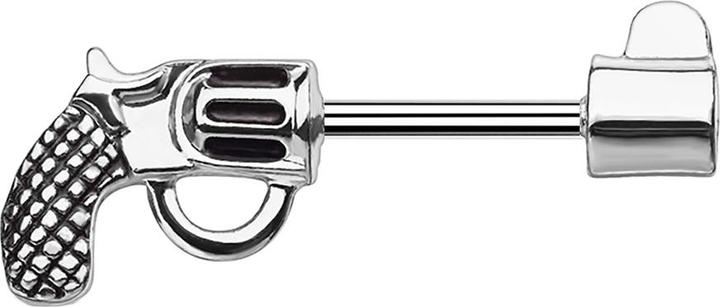 Produktbild Star Piercing Barbell Stab Revolver silber (Chirurgenstahl 316L, Messing)