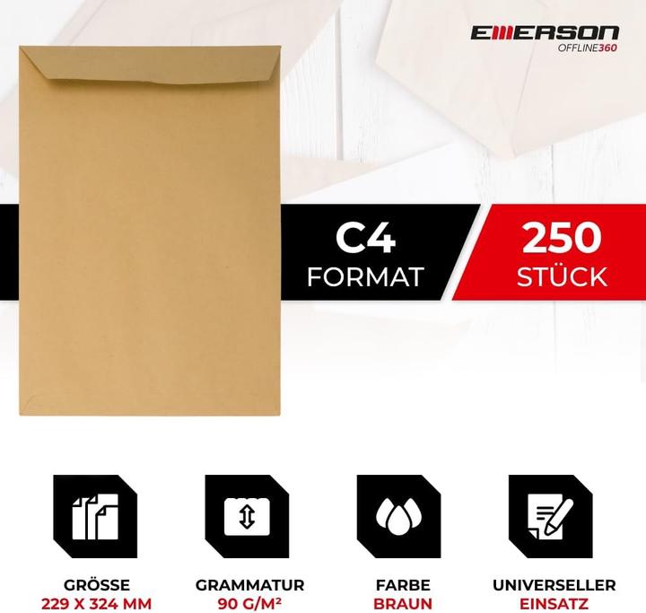 Produktbild Emerson Versandtasche DIN C4 (250 x)