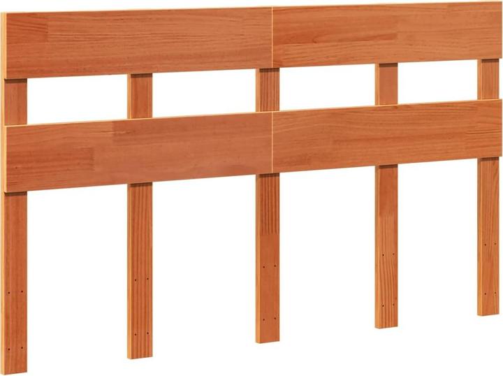 Produktbild VidaXL Massivholzbett Holzbett Bett Palettenbett mit Kopfteil 135x190cm Kiefer (135 x 190 cm)