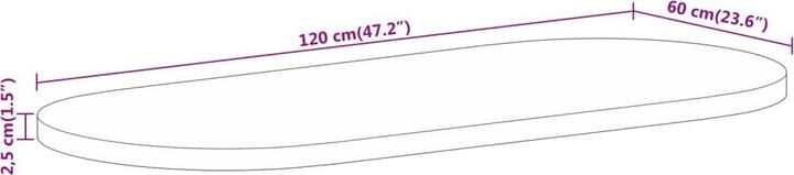 Produktbild VidaXL Tischplatte Holzplatte Massivholzplatte 120x60x2,5cm Oval Mangoholz (120 x 60 x 2.5 cm)