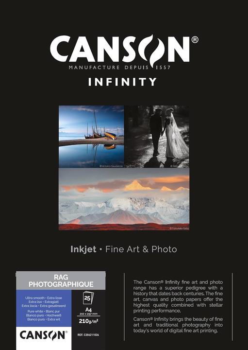 Image du produit Canson Infinity Photo Rag A4 210 g/m² 25 feuilles (A4)