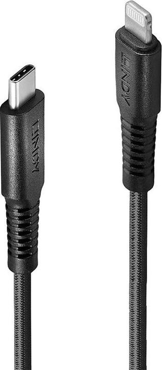 Actual product image Lindy reinforced USB Type C to Lightning charging cable (3 m, USB 2.0)
