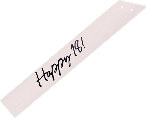 Image du produit Partydeco Schärpe „Happy 18“ – Creme & schwarz