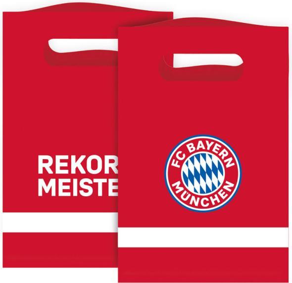 Magni 9906512 - FC Bayern München Papiertüten, 8 Stück, Grösse 15,8 x 23,6 cm, mit Logo, Rekordmeist (Geschenktüte, 10 x)