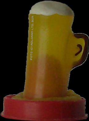 Actual product image Condomerie Beer glass motif joke condom yellow hand-painted (1 pcs.)