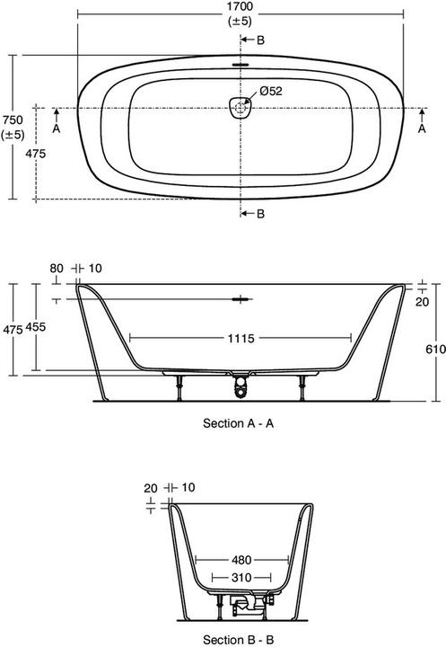 Image du produit Ideal Standard Baignoire ovale Dea 75 x 170 cm blanc alpin lisse E306601 (185 l, 170 cm, 75 cm)