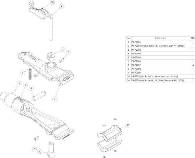 Actual product image VAR Clamping claw PR-72000 for frames up to 80 mm diameter