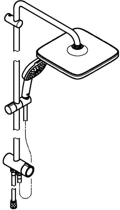 Actual product image Grohe Vitalio Comfort 250 Flex Duschsystem mit Umstellung, Reno-Set, Länge 920mm, wassersparend, chrom