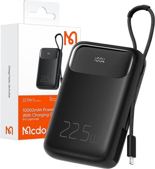 Produktbild Mcdodo Power Bank MC-3253 10000mAh, 22.5W, for Light (black) (10000 mAh, 20 W, 22.50 Wh)