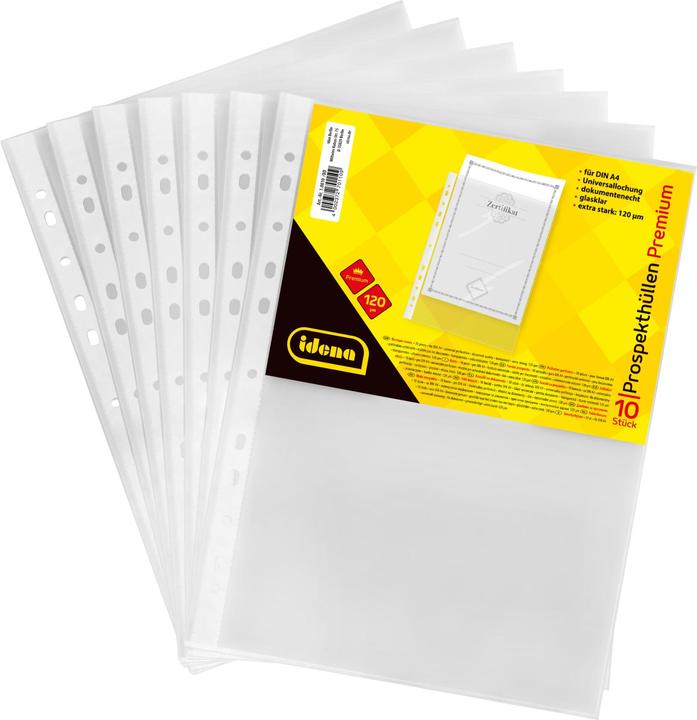 Produktbild Idena Prospekthüllen A4 PP 10er glasklar 120µ (A4, 10 x)