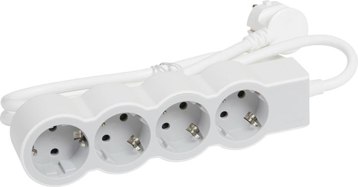 Actual product image Legrand Flat socket strip 4x socket, 3 metre cable white-grey 694561 (4 x, CEE 7/7, 3 m)