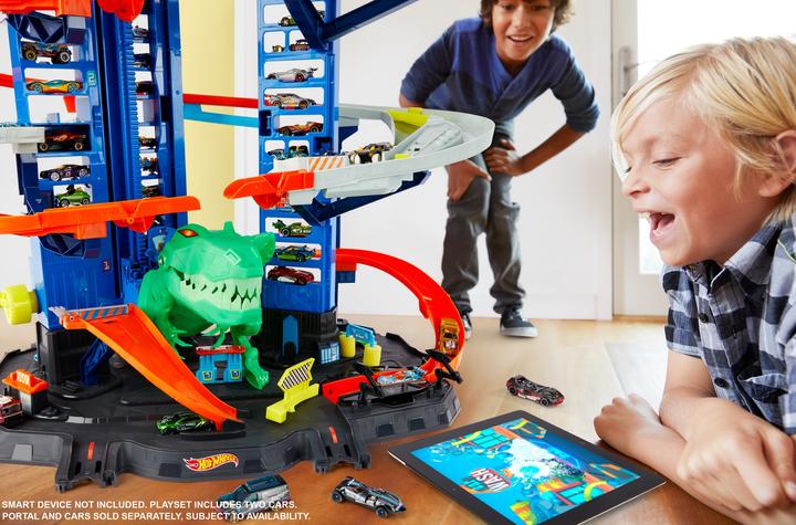 Immagine prodotto Hot Wheels Parcheggio della City Megacity con attacco di T-Rex