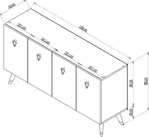 Immagine prodotto Kalune Design Justin (150 x 40 x 80 cm)