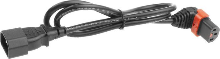 Actual product image Iec Lock 230V Powercord C14 to C13 (down angled) lockable, black, 3 meter (3 m)