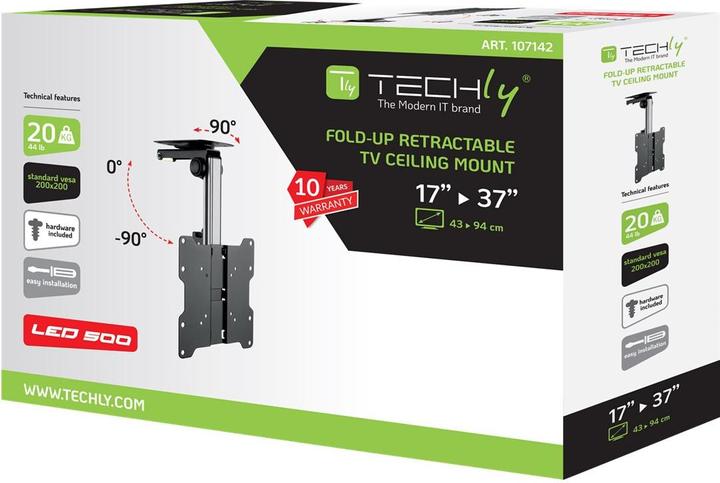 Produktbild Techly Deckenhalterung Falt- und Einziehbar für LCD TV LED 17-37" (Diverse)