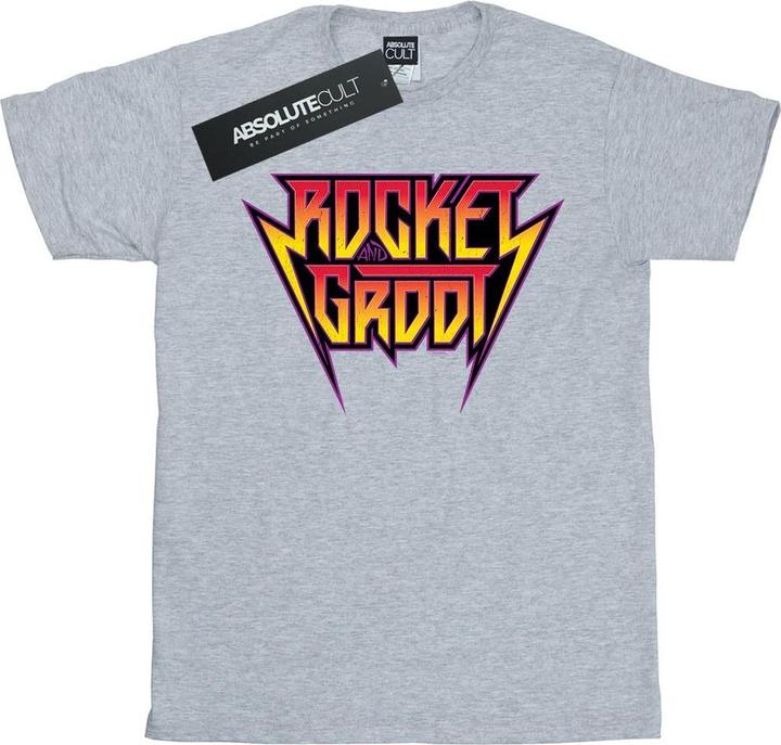 Guardians Of The Galaxy Vol. 2 Rocket And Groot Metal Logo TShirt (XL)