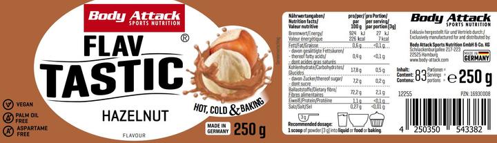 Actual product image Body Attack Flav Tastic (250g can) (Hazelnut, 1 pcs., 250 g)