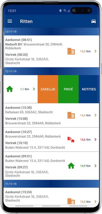 Actual product image Nedsoft RittenRegistratie Plus (iOS, Android)