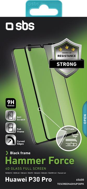 Immagine prodotto SBS Protettore di schermo 4D Full Glass per Huawei P30 Pro (1 Pezzo/i, Huawei P30 Pro)